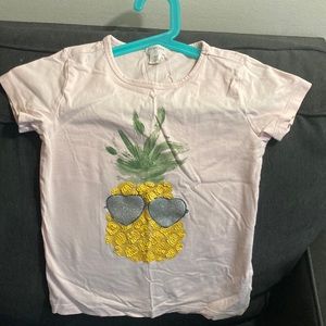 Pale pink Crewcuts t-shirt with sequin pineapple